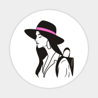 Stylish Travel Girl Magnet